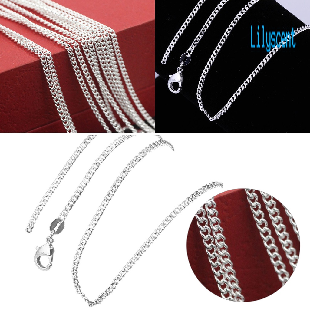 Lily Kalung Rantai Tembaga Tebal Panjang Warna Silver Gaya Hip Hop Untuk Unisex / Pria / Wanita