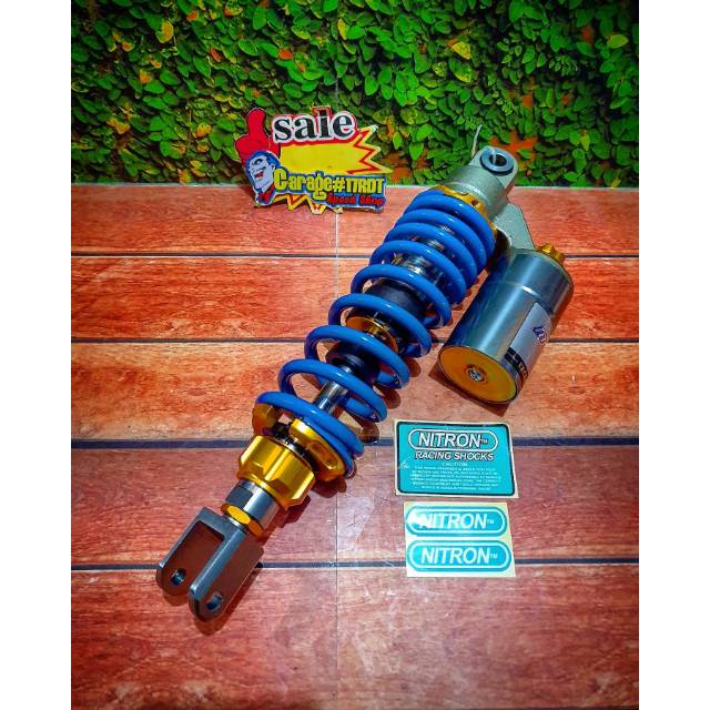 Shockbreaker Moto GP Nitron Tabung Atas Ukuran 310mm Ulir Biru Merah Kuning Single Matic Universal.