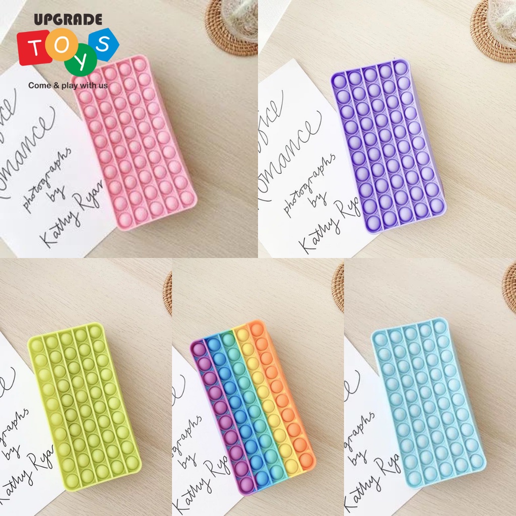 

[UPGRADETOYS] READY STOCK POP IT Pencil Case Kotak Tempat Pensil Popit Fancy Stationery Silicon Bubble Fidget Toys