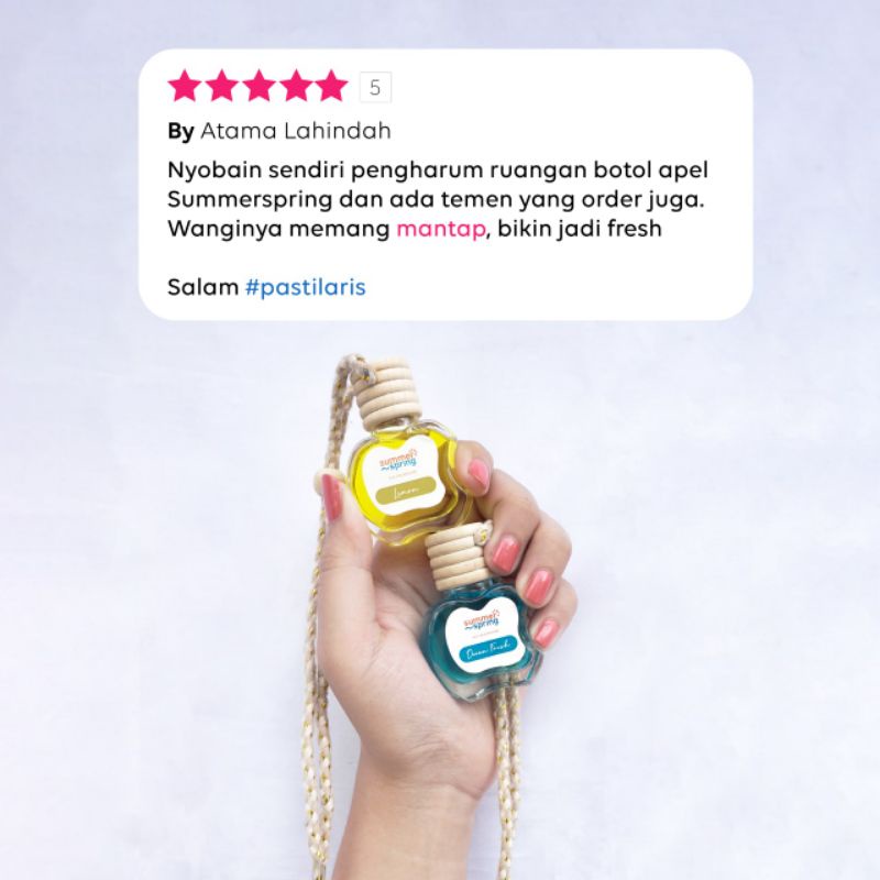 Parfum Mobil Kamar Toilet / Pengharum Ruangan Wangi Segar / Pewangi Gantung Botol Apel Summerspring Tahan Lama