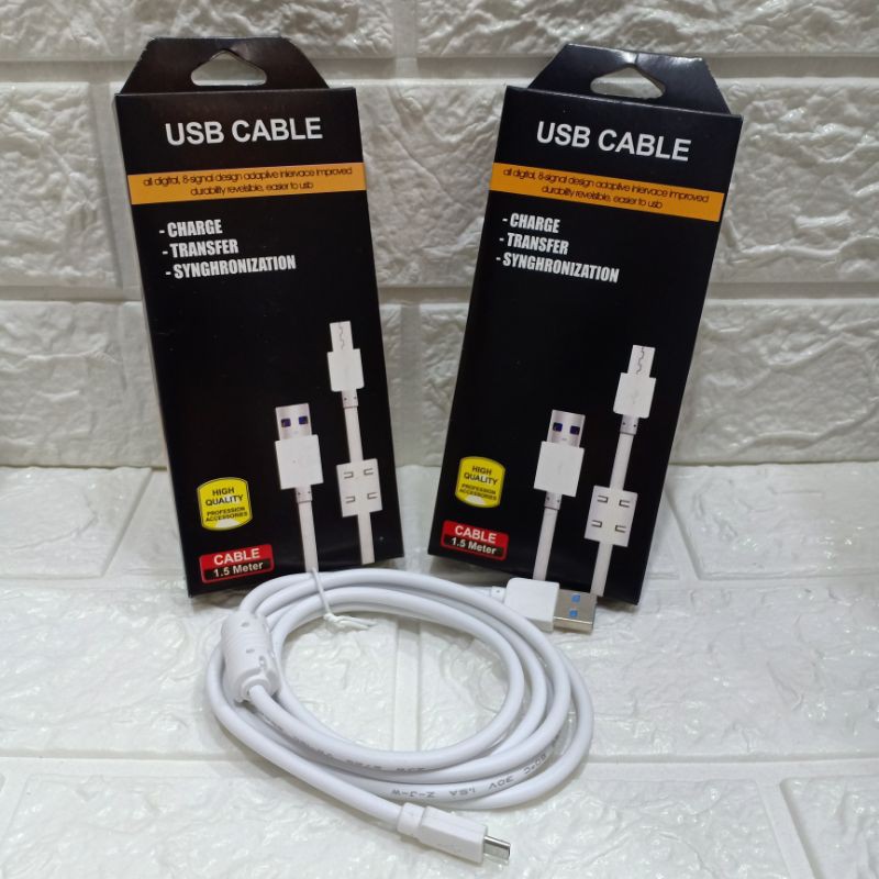 Kabel charger/ kabel data fast charging 2.1A micro usb panjang 1.5m