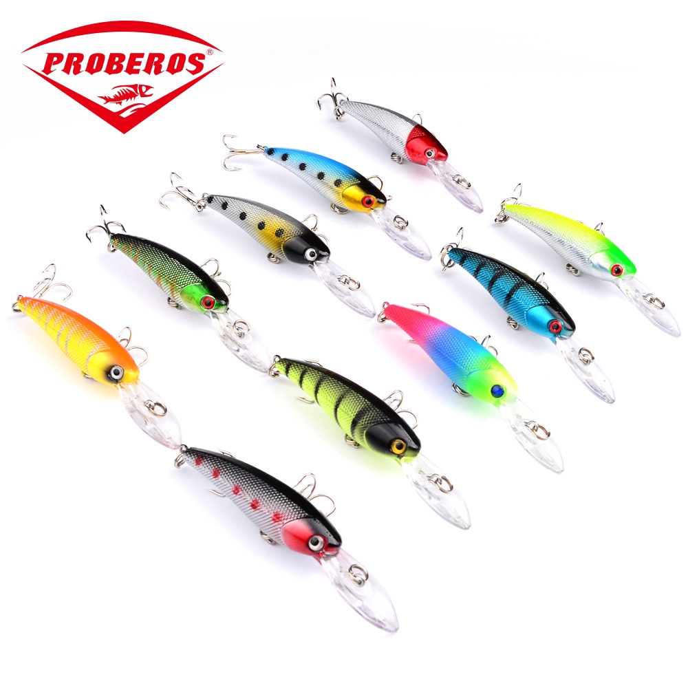 10pcs Lot Artificial Fishing Bait 90mm 8 3g Trolling Minnow Wobblers Fish Lures Shopee Indonesia