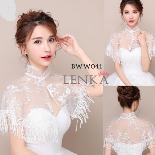 [READY STOCK] BOLERO LACE RENDA CARDIGAN PESTA WEDDING PUTIH MODERN BWW041