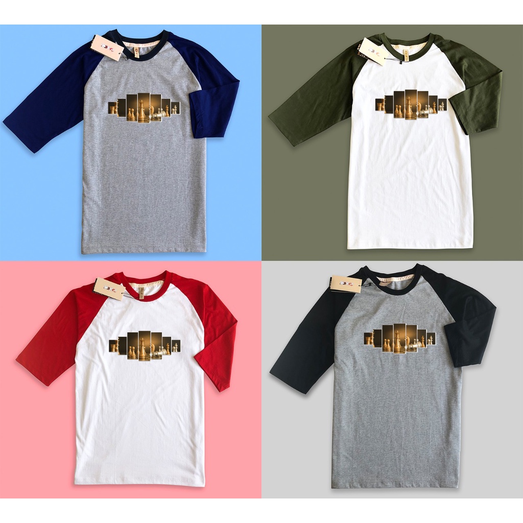 Kaos Raglan Chess Catur 3D