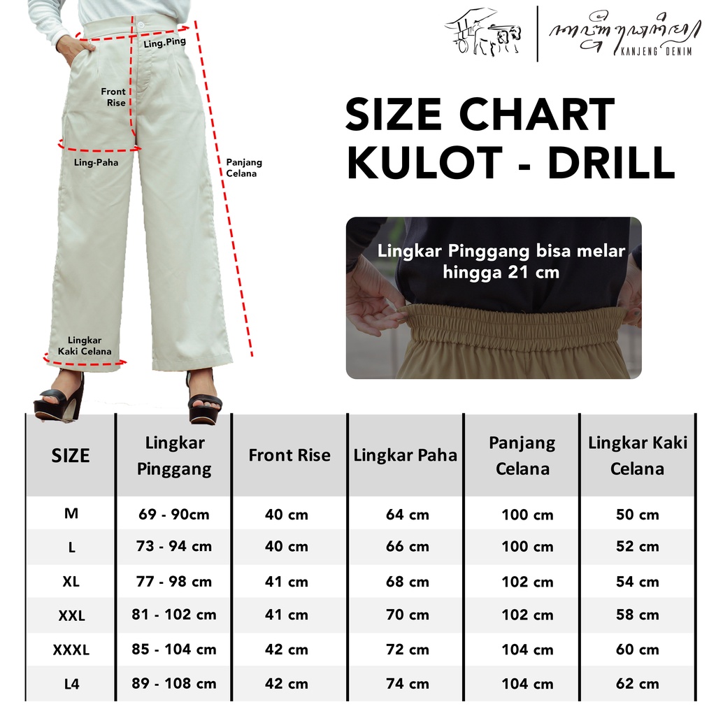 Kanjengayu - Slit Pants Cullotte Highwaist Celana Kulot Bahan Katun Loose Pants Original Seri A