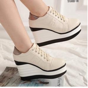 Terbaru.. SEPATU SNEAKERS AJ17 WANITA WEDGES BOOTS BOOT SNEAKER HAK TINGGI HIGH HEEL WEDGES SEPATU F