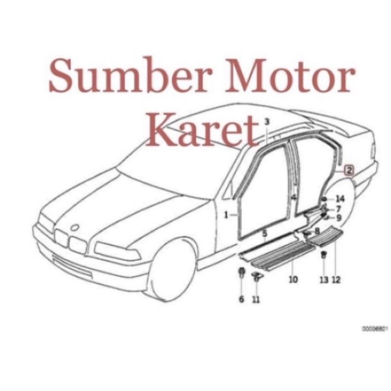 Karet Body Pintu Mobil BMW E36/BMW 320