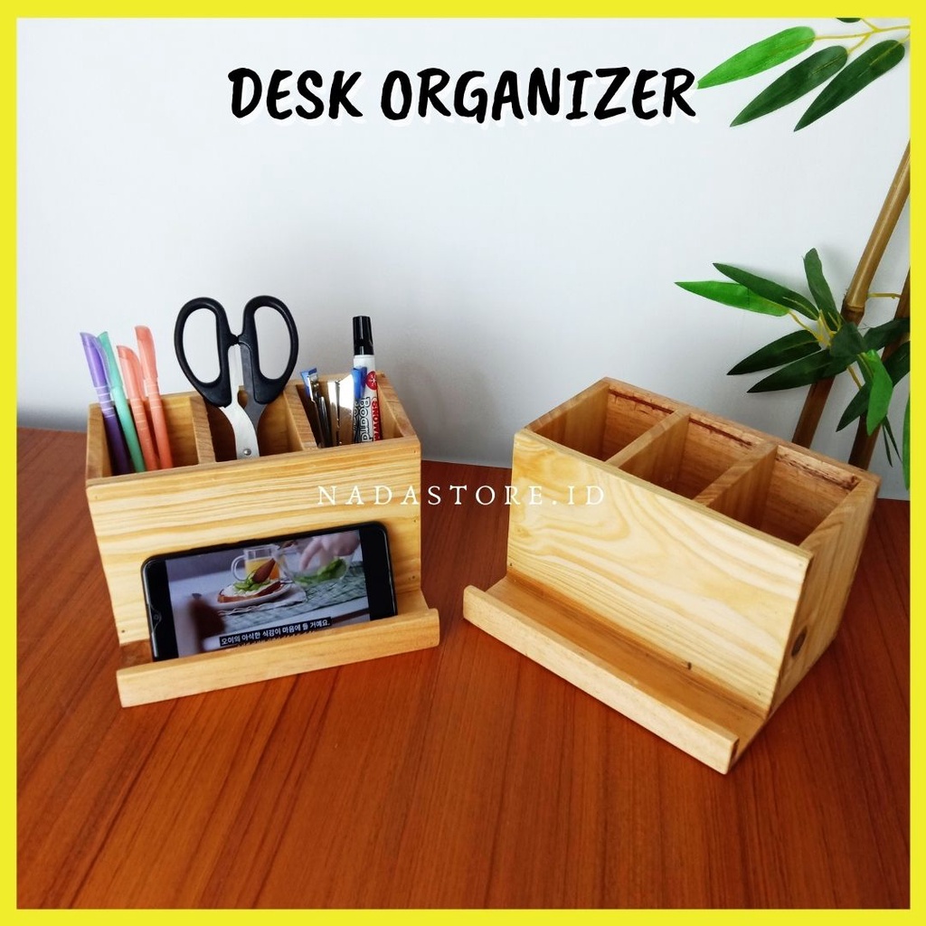 COD - KOTAK STORAGE MEJA DESK ORGANIZER KOTAK PEN HOLDER DAN PHONE STAND HOLDER