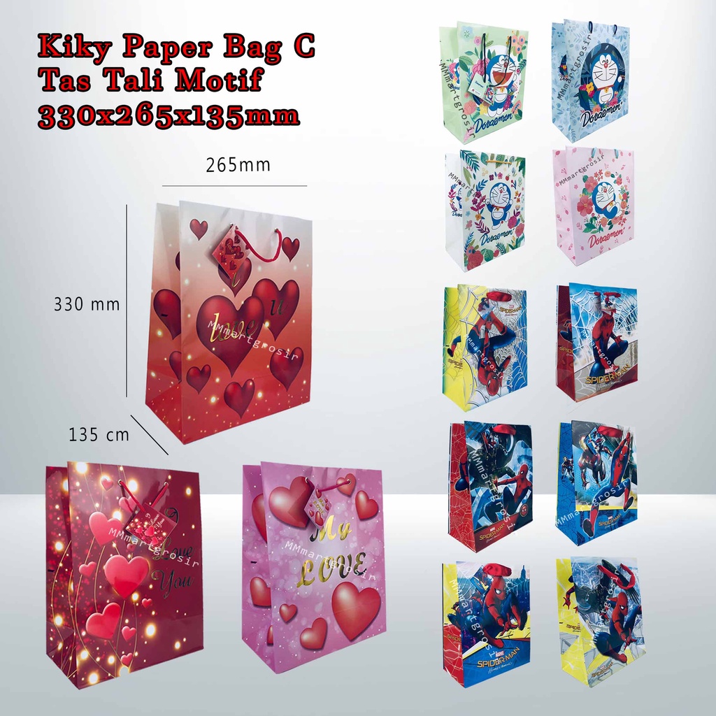 Kiky / Paper Bag C / Tas Tali Motif / 330x265x135mm
