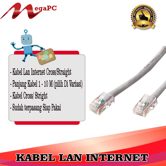 Kabel LAN Internet Cross / Straight 1 sampai 10 meter