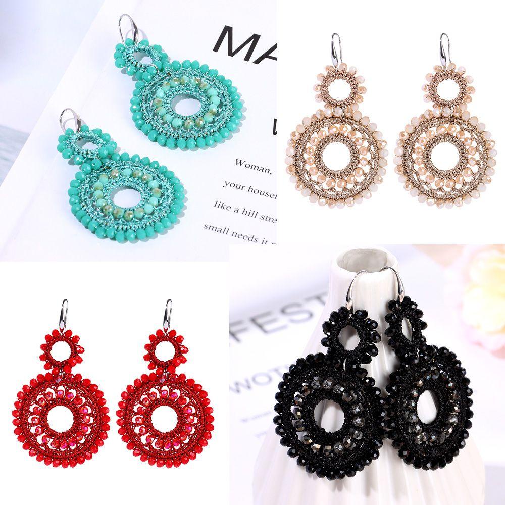 Nanas 1pasang Manik-Manik Anting Perhiasan Fashion Handmade Vintage Boho Beads