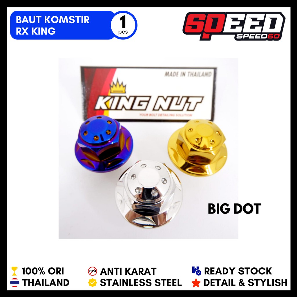 Baut Komstir Segitiga Tengah Vixion RX King Probolt Stainless King Nut Thailand-1
