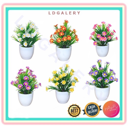 LDG Pot34 Tanaman Bunga Hias Bunga Plastik Dekorasi Rumah Bunga Import Murah
