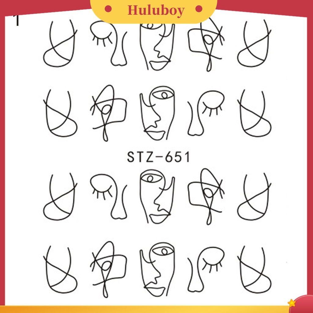 Huluboy Huluboy♡ Stiker Kuku Motif Print Hewan Untuk Dekorasi Manicure