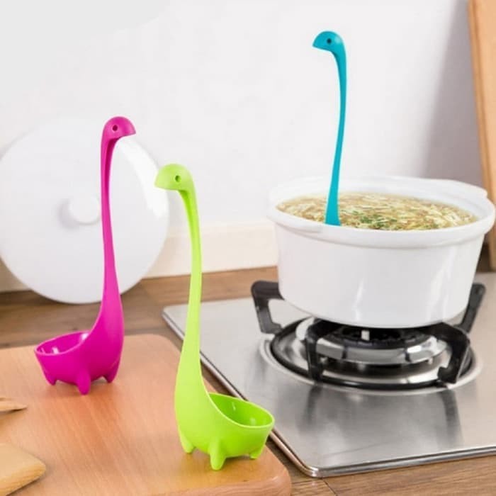 Dinosaurus Sendok Kuah Sayur Sup Swan Centong Bediri Kitchen Dapur / Sendok Sayur Warna - Warni