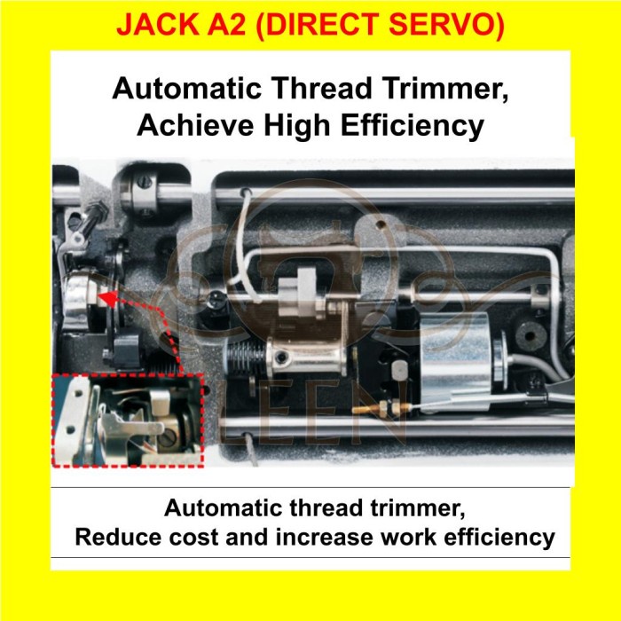 Mesin Jahit Direct Servo Jack A2 A 2 Highspeed Potong Benang Auto LEEN