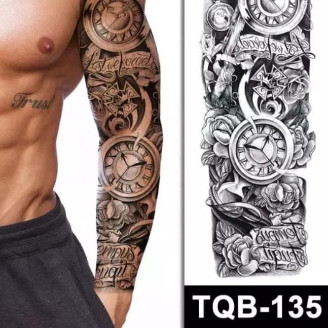 ✿ tatto temporary kompas jam full tangan tahan lama waterfropp ◊