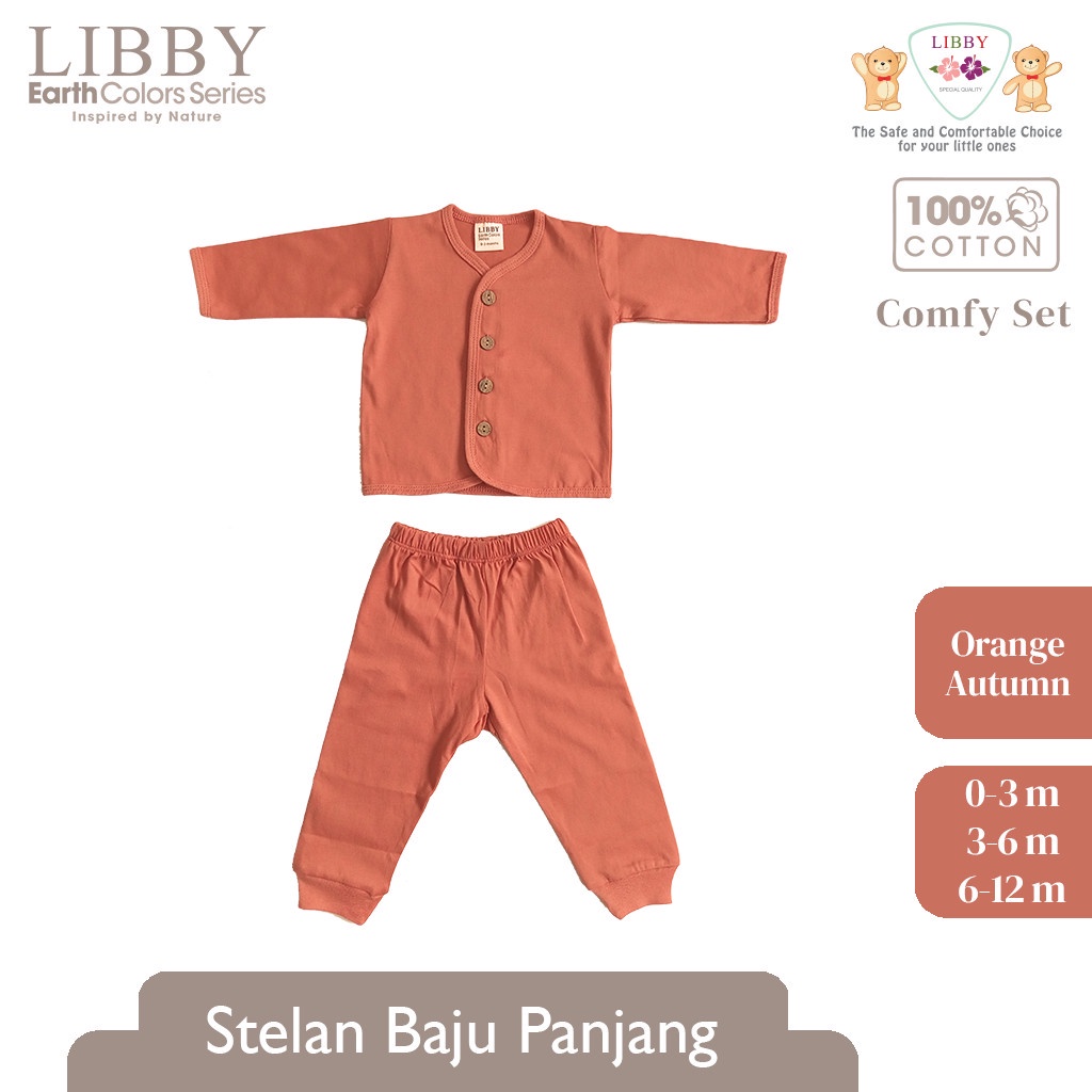 Libby Baby Earth Comfy Series Setelan Panjang Celana Panjang Bayi 0 - 12 Bulan