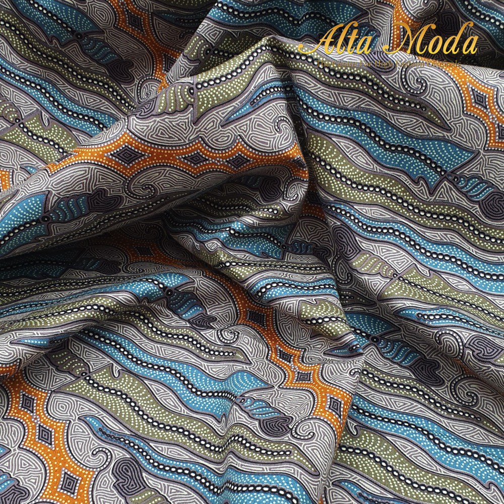 

Alta Moda Batik Katun Motif Keris Abu-Abu Biru - Tradisional (1M)