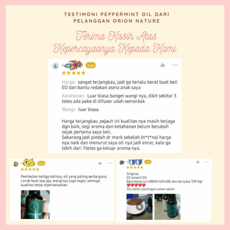 Peppermint Essential Oil / Minyak Daun Mint Essentials Oil Aromatherapy Aromaterapi 100% Alami Murni