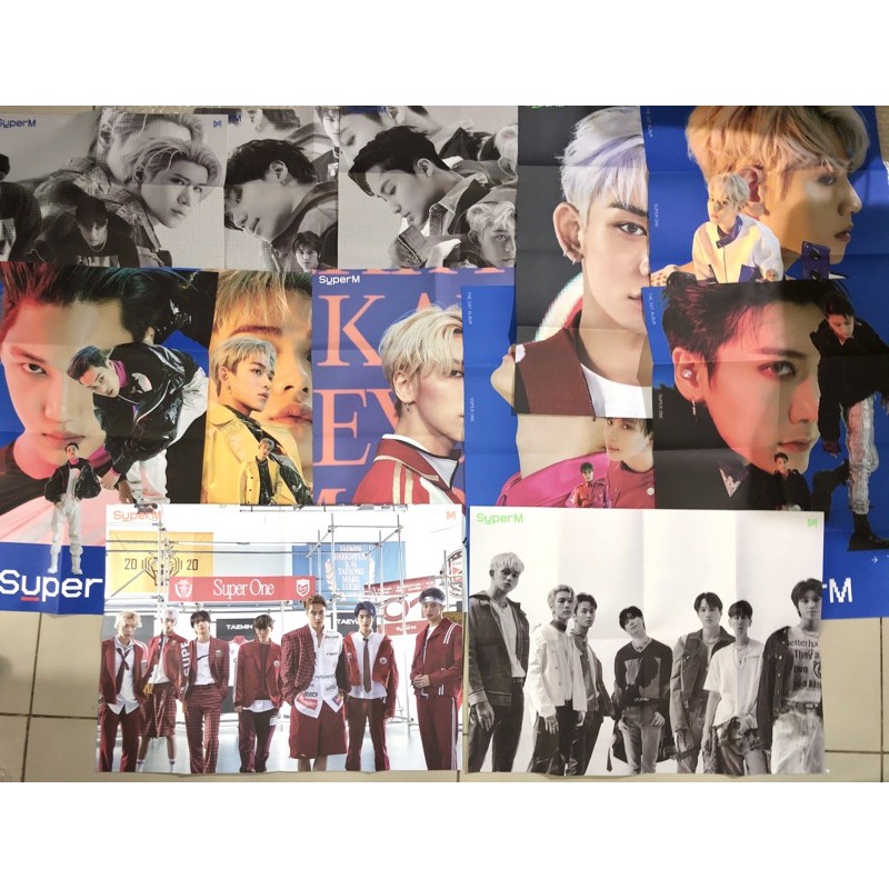 (Ready) SuperM - Super One OFFICIAL FOLDED POSTER & Poster Gulung (Korean Version) Baekhyun Taemin