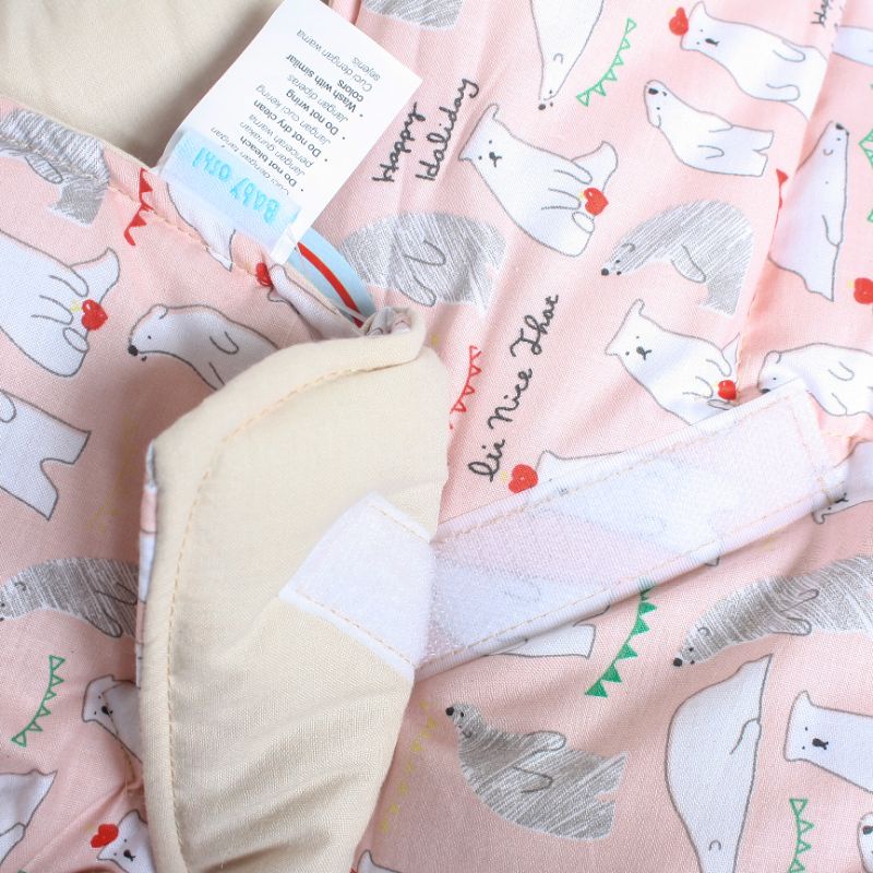 Selimut topi bayi baru lahir katun motif earth tone Sleeping bag baby new born karakter warna pastel Hoodie blanket set kado lahiran by Babyoshie