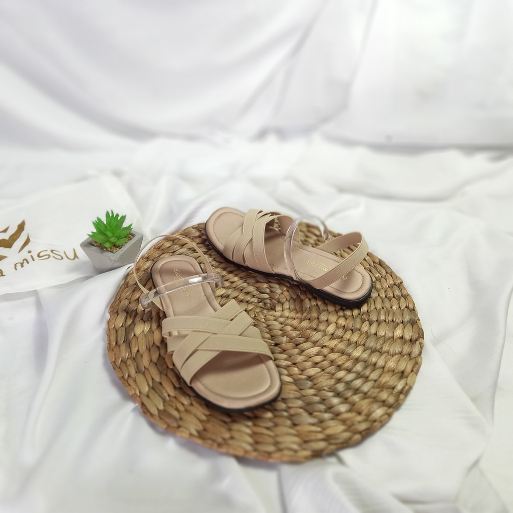 Super SALE !!! | Bianca sandals Tali Karet kombinasi Jelly Flat Sandal by aleamissu