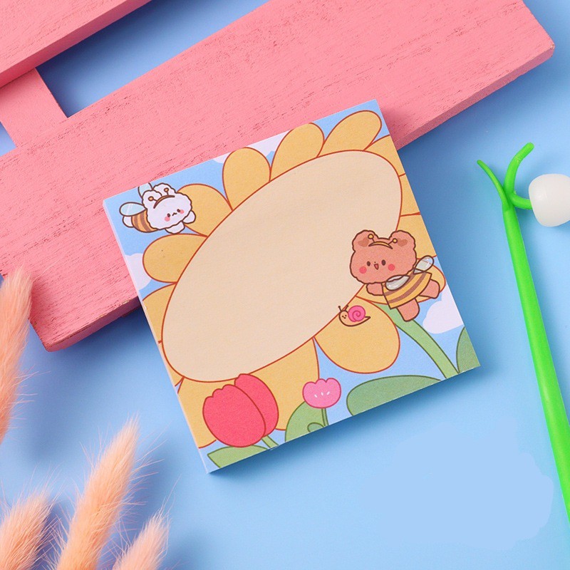 STIKY NOTES LUCU MEMO PAD BERUANG COKLAT tema kue-Sunflower