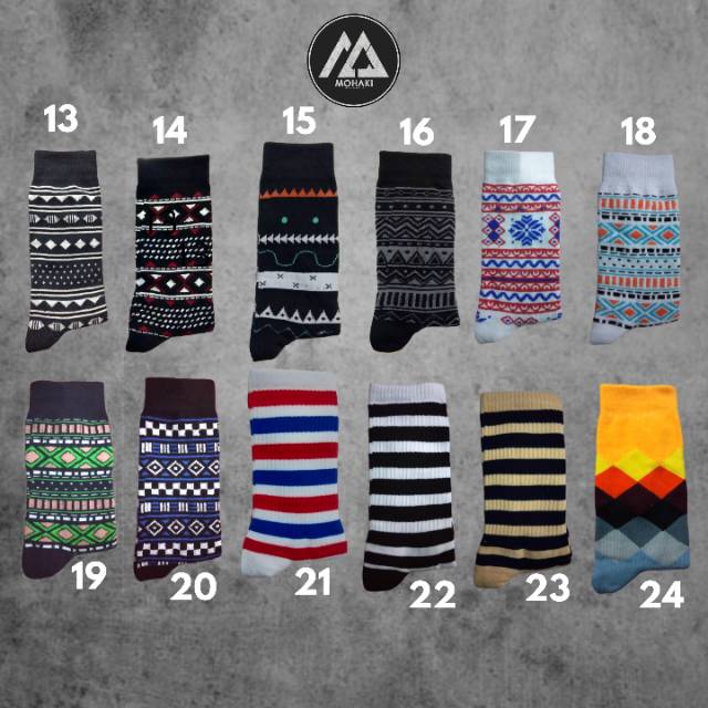 KAOS KAKI MOTIF TRIBAL | KAOS KAKI OLDSCHOOL | KAOS KAKI SKATE | KAOS KAKI PRIA - MOHAKI SOCKS-1