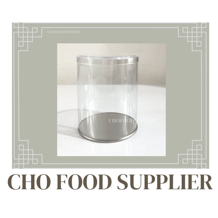 Toples Tabung Mika Alas kaleng T10 CM / toples kue kering