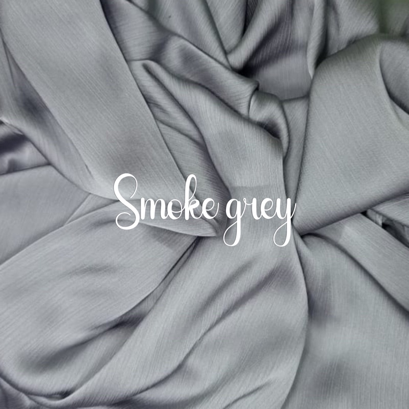MALAY SILK SHAWL | PASHMINA CRINKLE TEXTURED SILK PREMIUM-Smoke grey