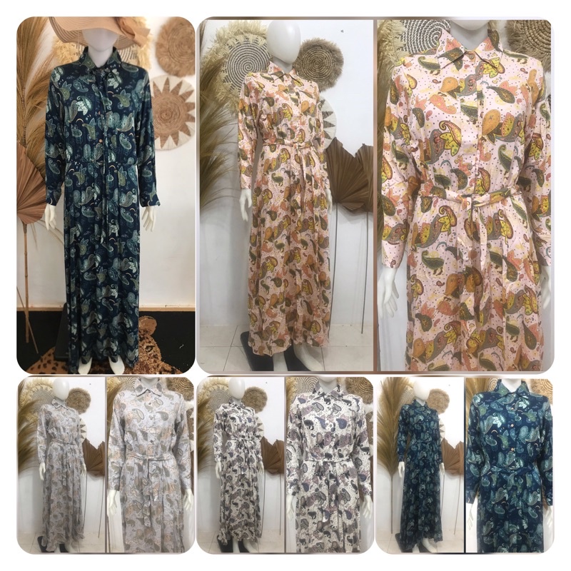 gamis karet pinggang