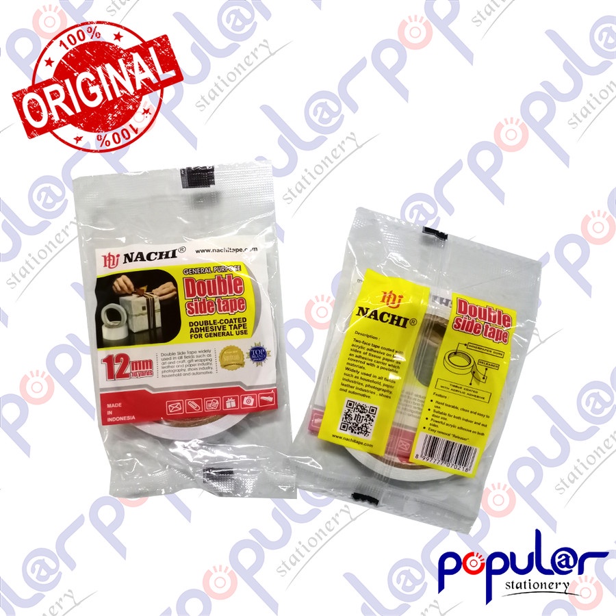 

Isolasi Bolak Balik / Double Tape Nachi 1/2 Inch / 12 MM