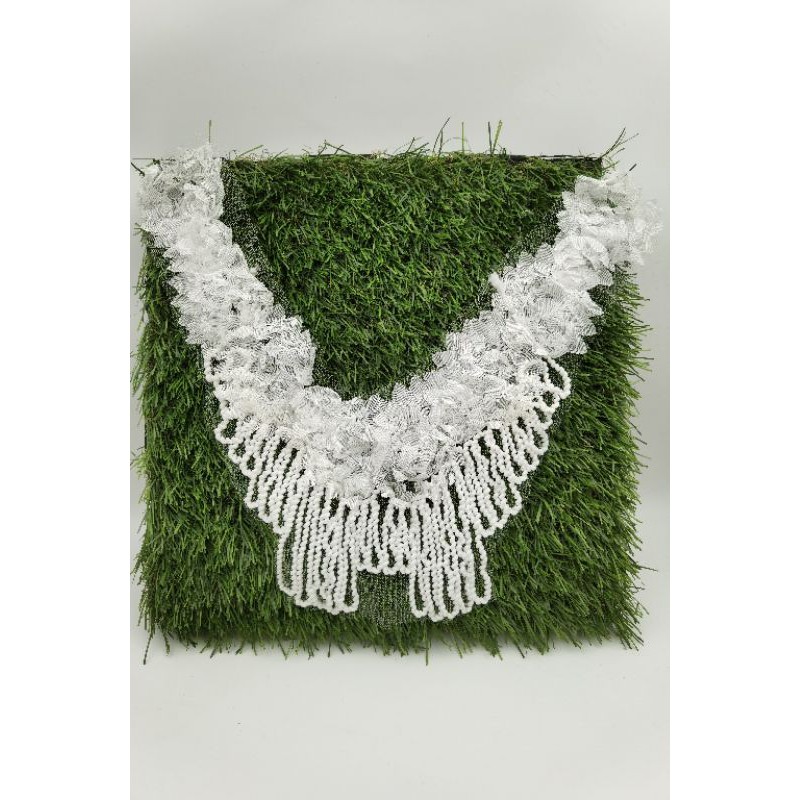 APLIKASI KERAH LEHER PUTIH BAHAN BENANG KATUN KAPAS PER PCS