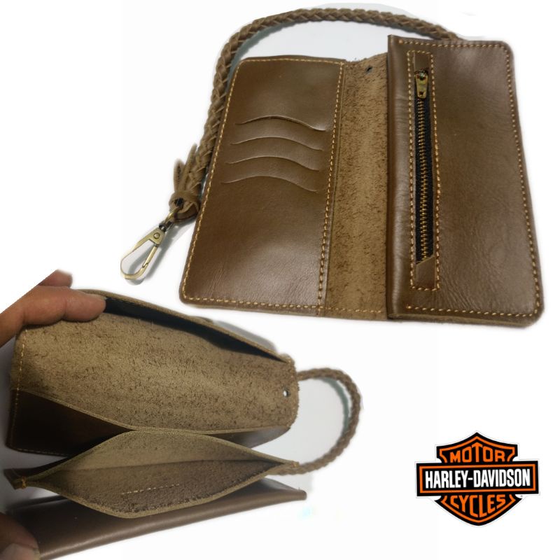 dompet panjang kulit asli garansi 100% harley davidson