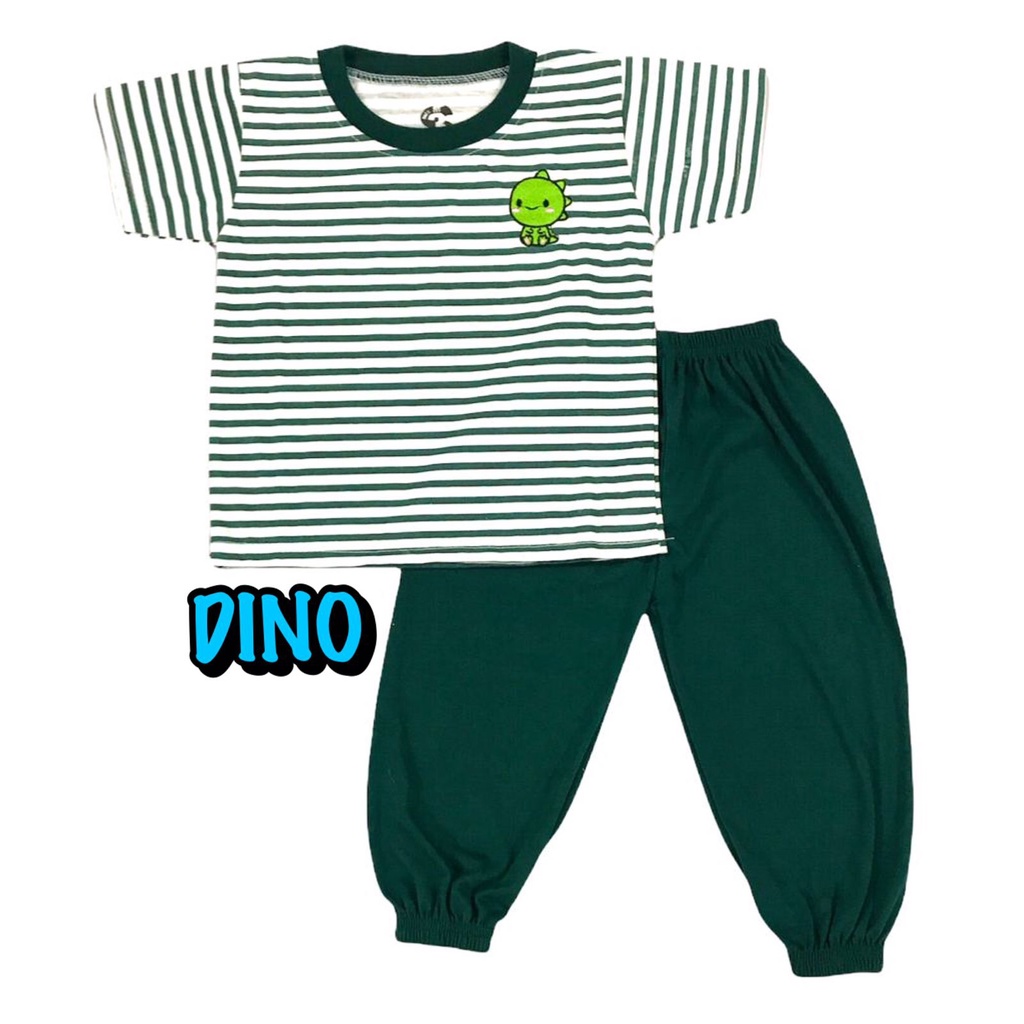 BAJU SETELAN CP JOGER FASHION OBLONG ANAK BAYI LAKI-LAKI/COWOK BAHAN KAOS KATUN BORDIR SALUR DINO/DINOSAURUS