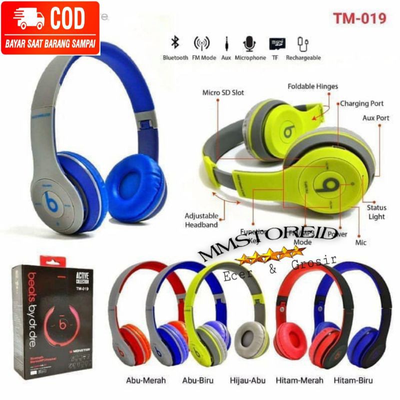 MM - HEADSET HANDSFREE BLUETOOTH BANDO J TM 019 + kabel AUX /EARPHONE WIRELESS J TM 019 GOOD QUALITY