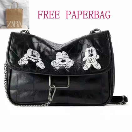 Tas Selempang Zar4 Wanita Mickey Mouse Free Paperbag#094