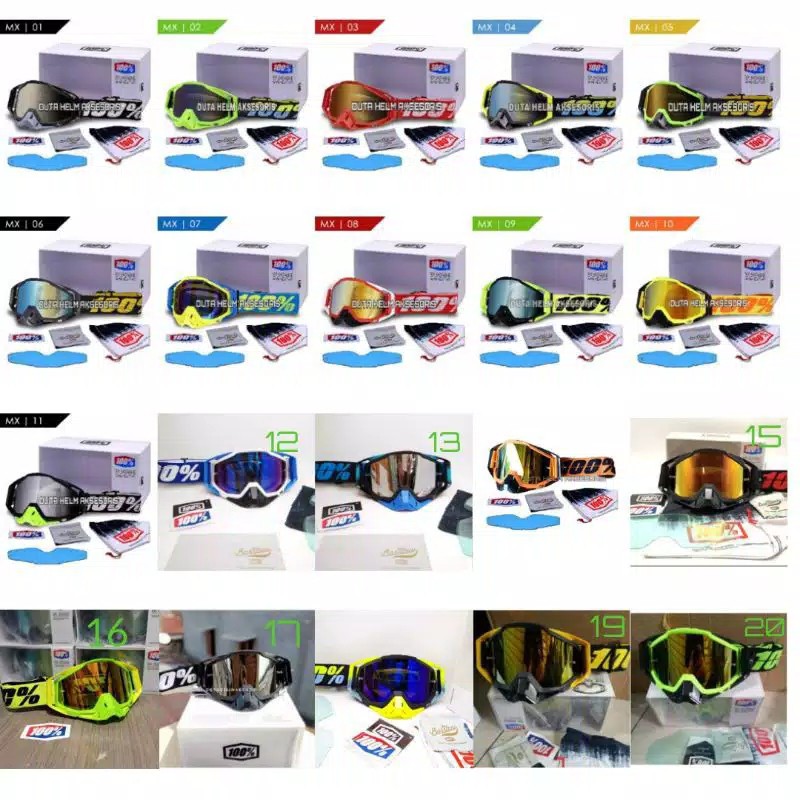 Kacamata Helm Motor Cross google 100%