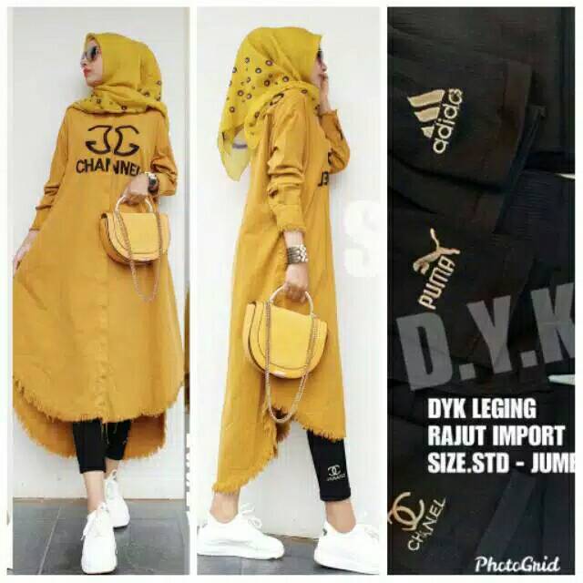 1000% ORI SHR IMPORT. TUNIK CHANNEL JILBAB + LEGING.