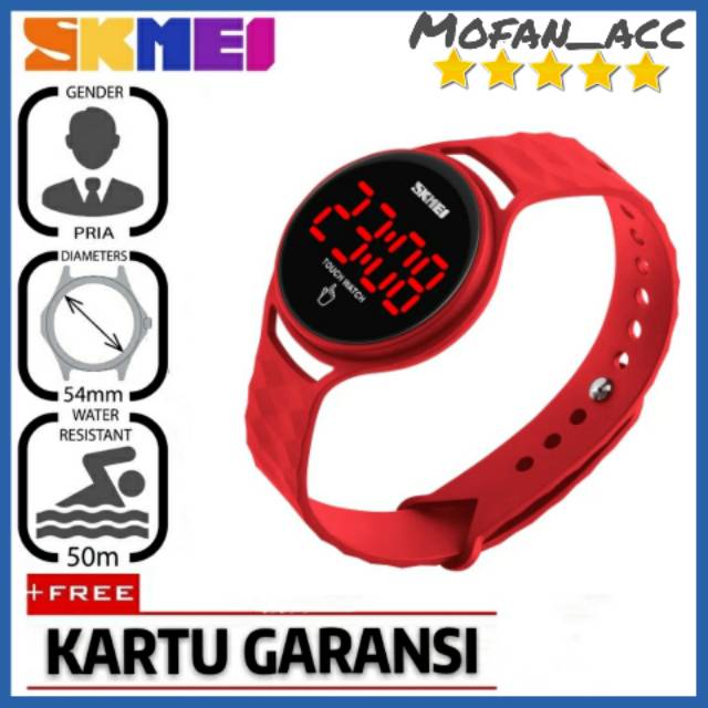 SKMEI JAM TANGAN DIGITAL WANITA REMAJA CEWEK TOUCH CREAN ORIGINAL ANTI AIR WATER RESISTAN  LED