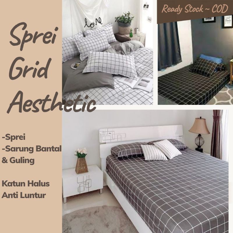 SPREI SEPRAI MOTIF KOTAK 180X200 160X200 120X200 NO 1 2 3 Aesthetic Aestetic KATUN DISPERSE JOGJA