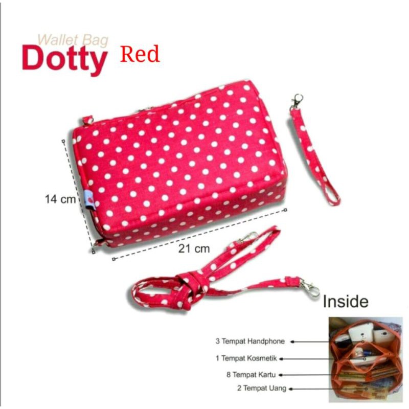 dem_sare / DS1054 - DOTTY WALET BAG - Tas Selempang Wanita (Organizer)