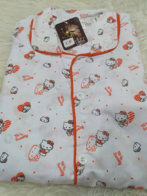 Obral !!! Piyama katun CP &amp; PP Love Hello Kitty (baju tidur L'eeza)