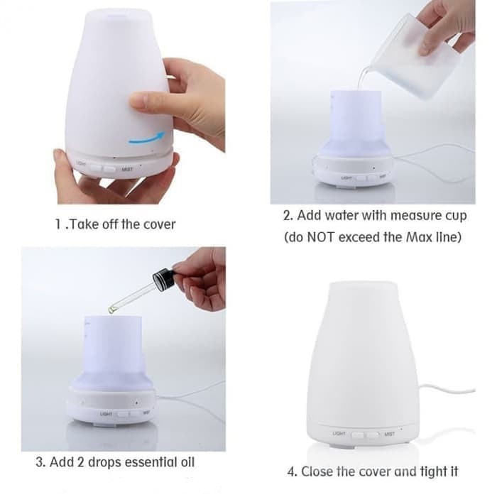 Aroma Diffuser Ultrasonic Pelembab Udara 120ml Paket D