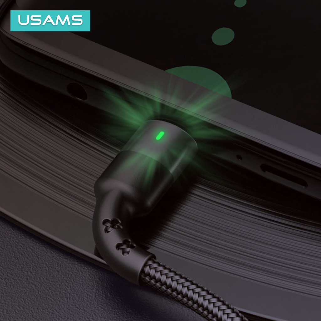 USAMS U26 Kabel Data Type C Fast Charging 3A LED Indikator