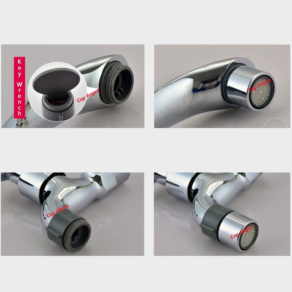 SAMBUNGAN KRAN ADAPTER DRAT DALAM SOK LUAR 5pcs KERAN SOKET KONEKTOR CONVERTER HOSE FILTER WASTAFEL 5 UKURAN