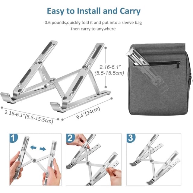 Laptop Stand Holder Portable Aluminium Multifungsi Anti Slip Untuk Laptop/Notebook