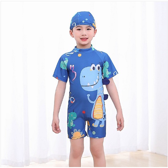 Set Baju Celana Renang Anak CEWECOWO NEW PAKAI TOPI 3D 2-11 tahun Import dengan topi Baby Boy swimmers swimsuit pakaian