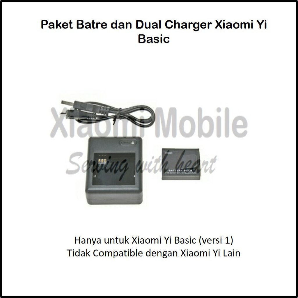 Paket Baterai + Dual Charger untuk Xiaomi Yi | Shopee
